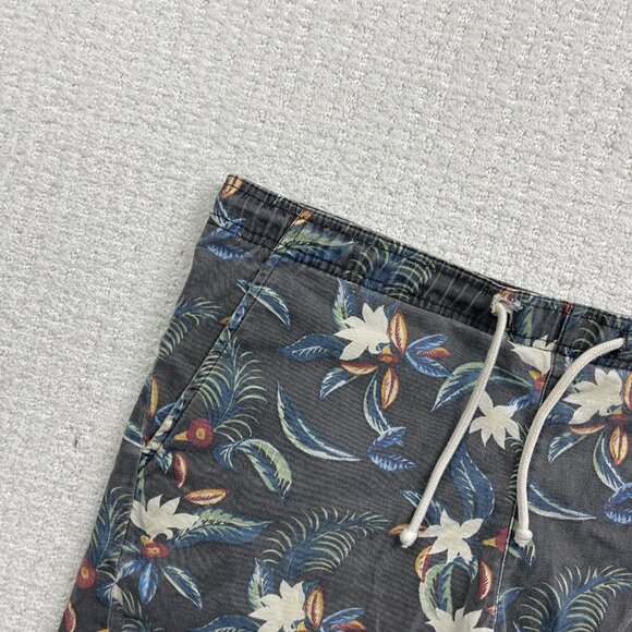 Topman Shorts Mens 32 Blue Floral Tropical AOP Drawstring Beach Surf Summer - Picture 2 of 8